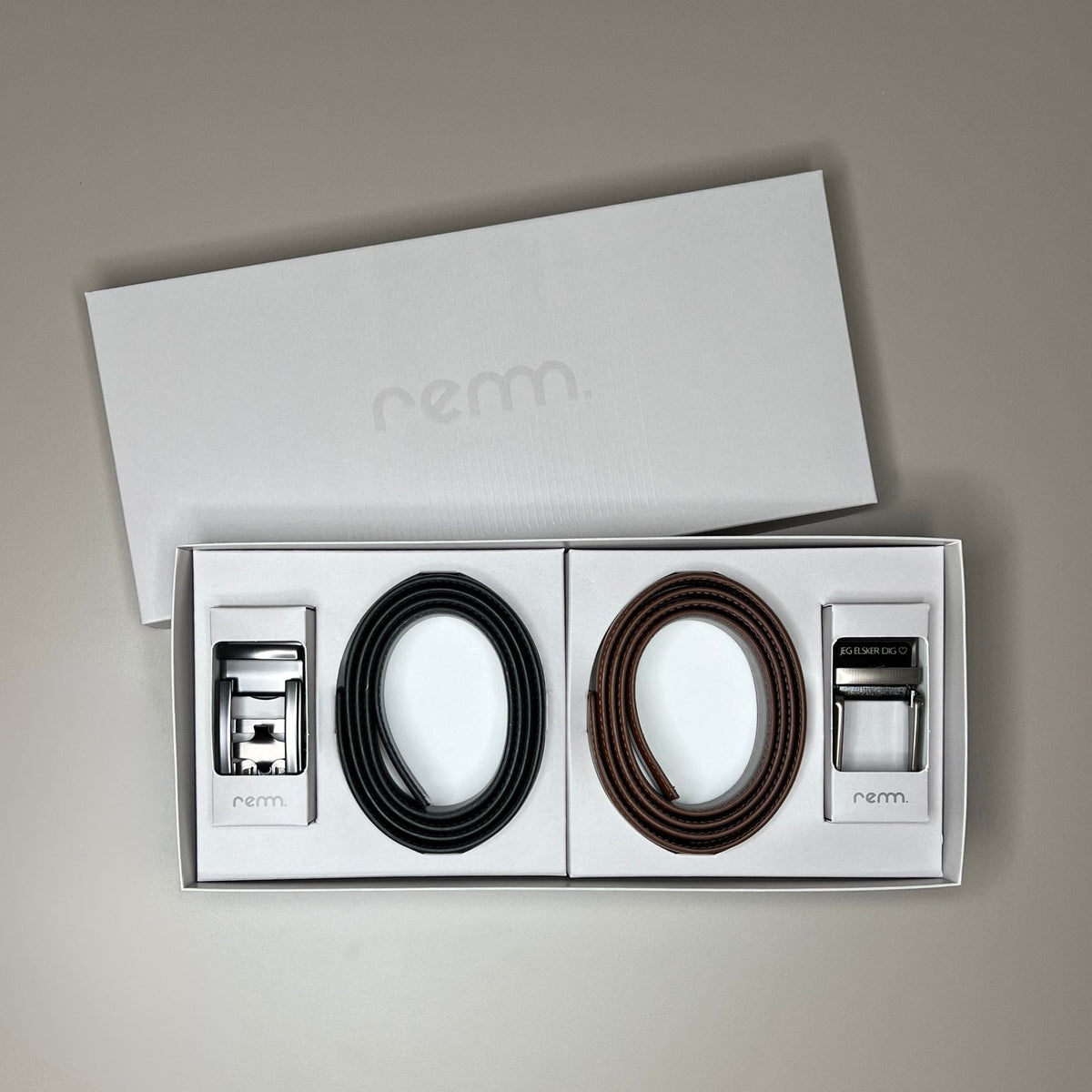 GIFT SET #2 - 2 Leather Belts with Personalised Engraving