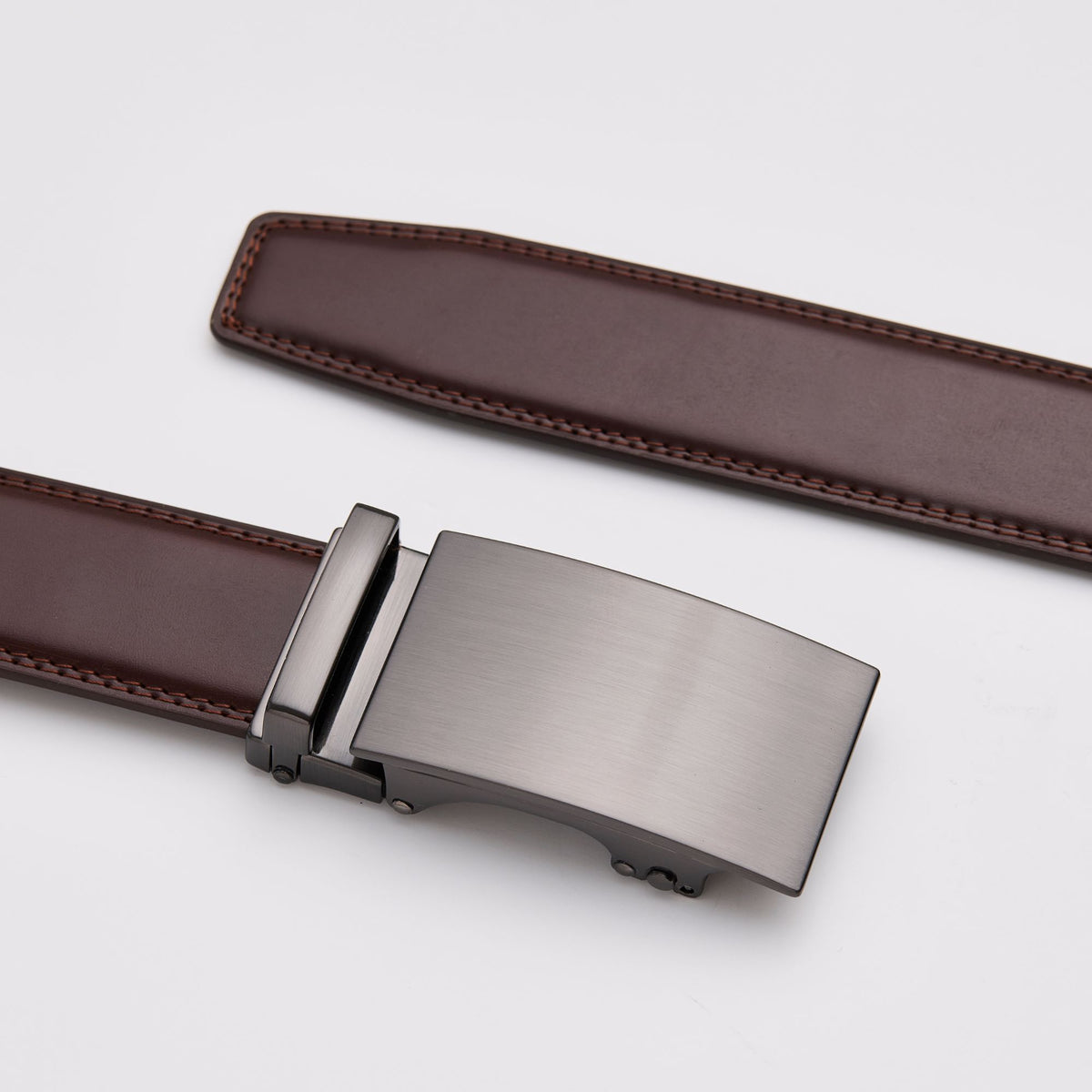 Dark Brown Leather Belt Without Holes