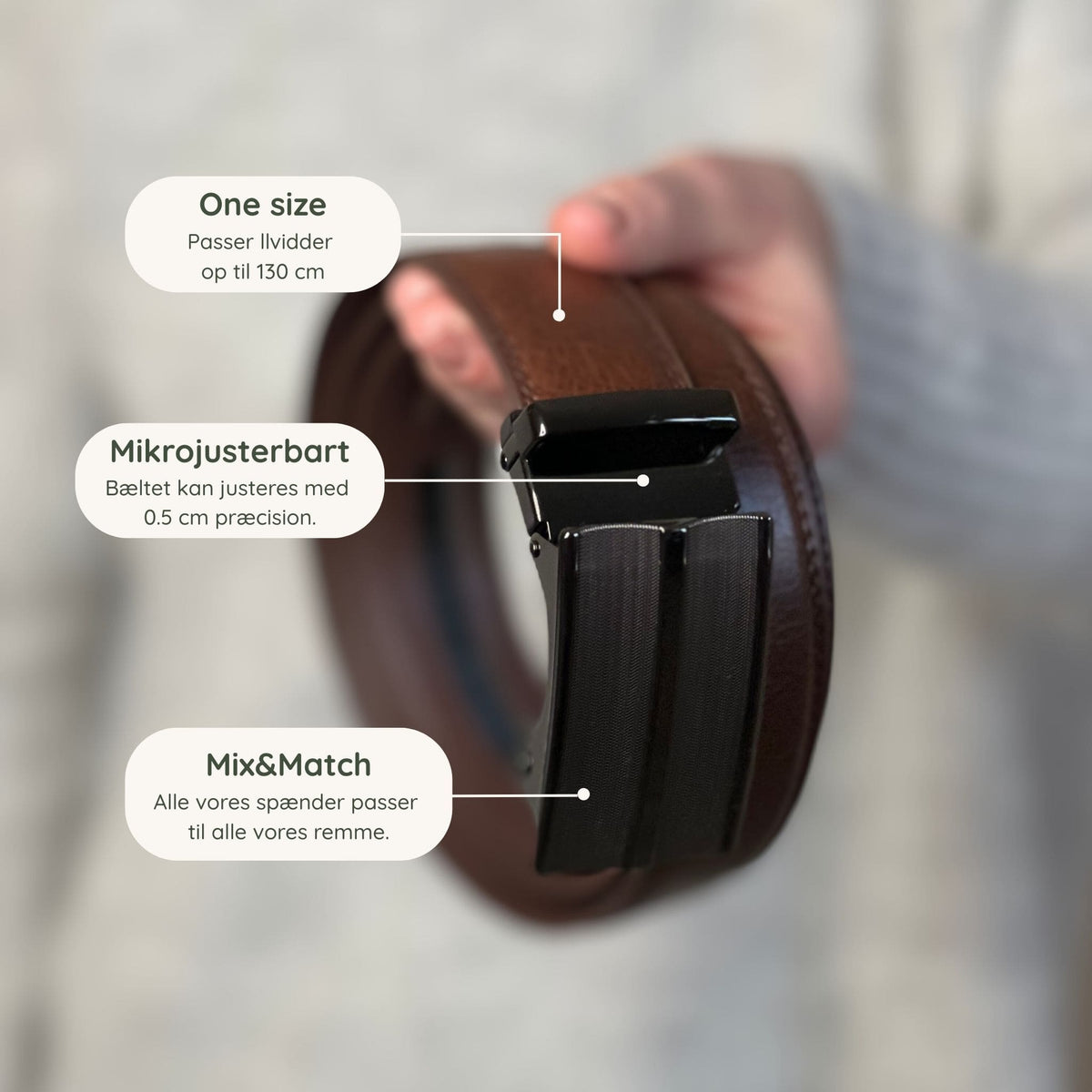 Brown Leather Belt Without Holes