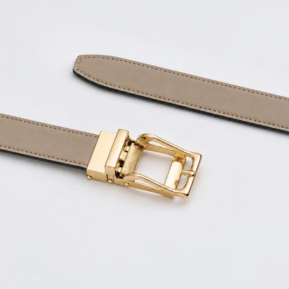 Premium Women's No-Hole Belt in Full-Grain Leather