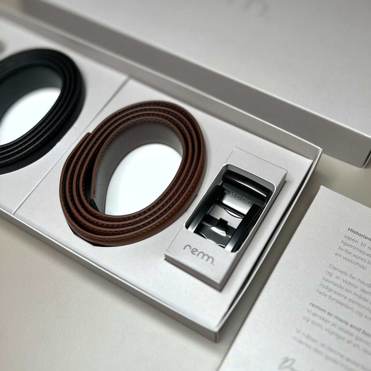 GIFT SET #2 - 2 Leather Belts with Personalised Engraving