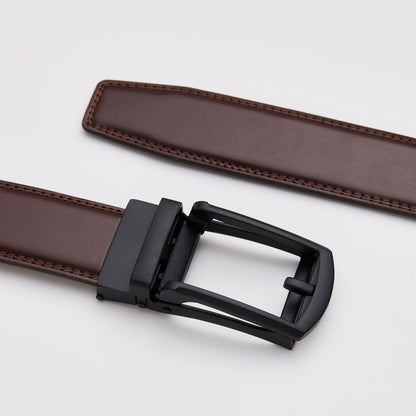 Dark Brown Leather Belt Without Holes