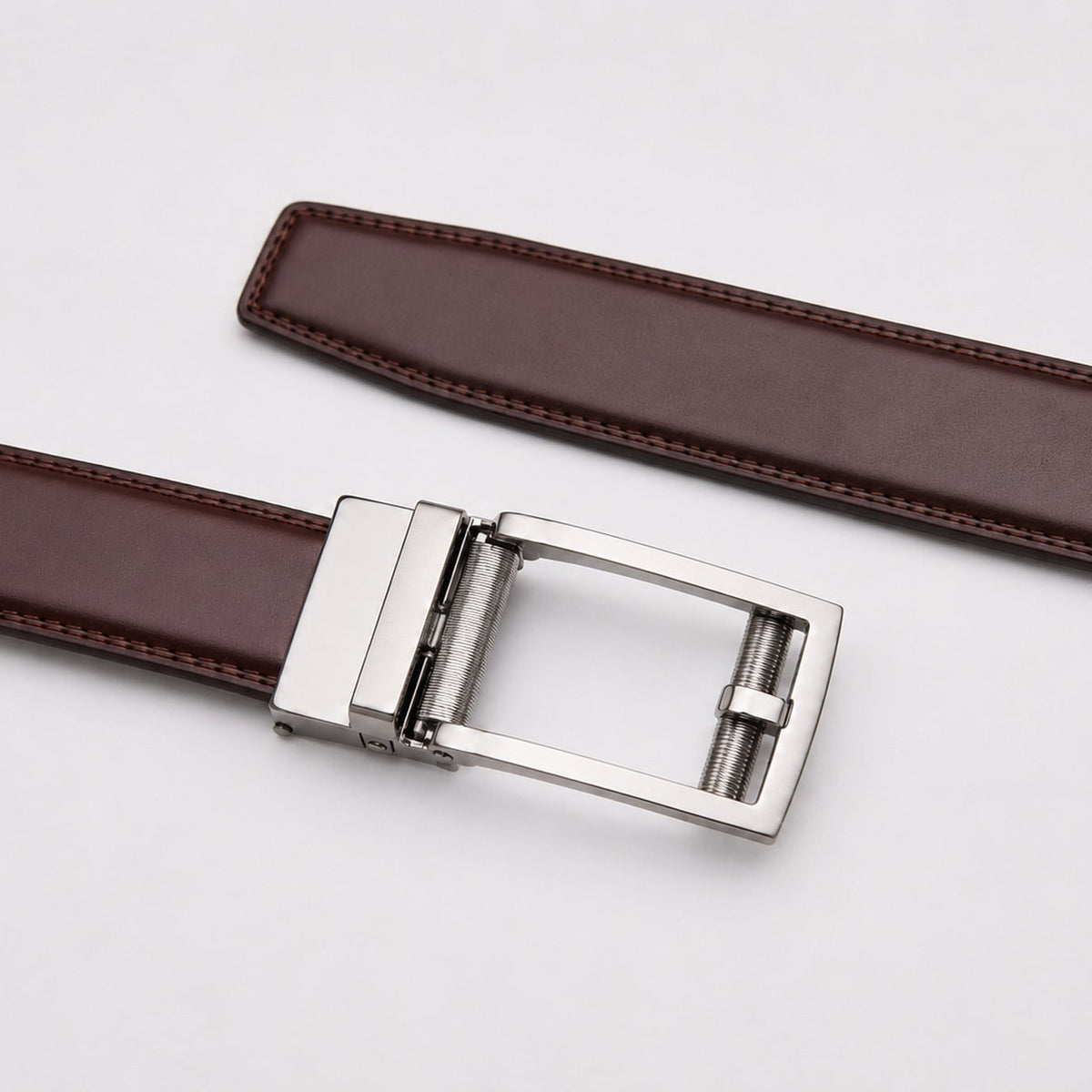 Dark Brown Leather Belt Without Holes