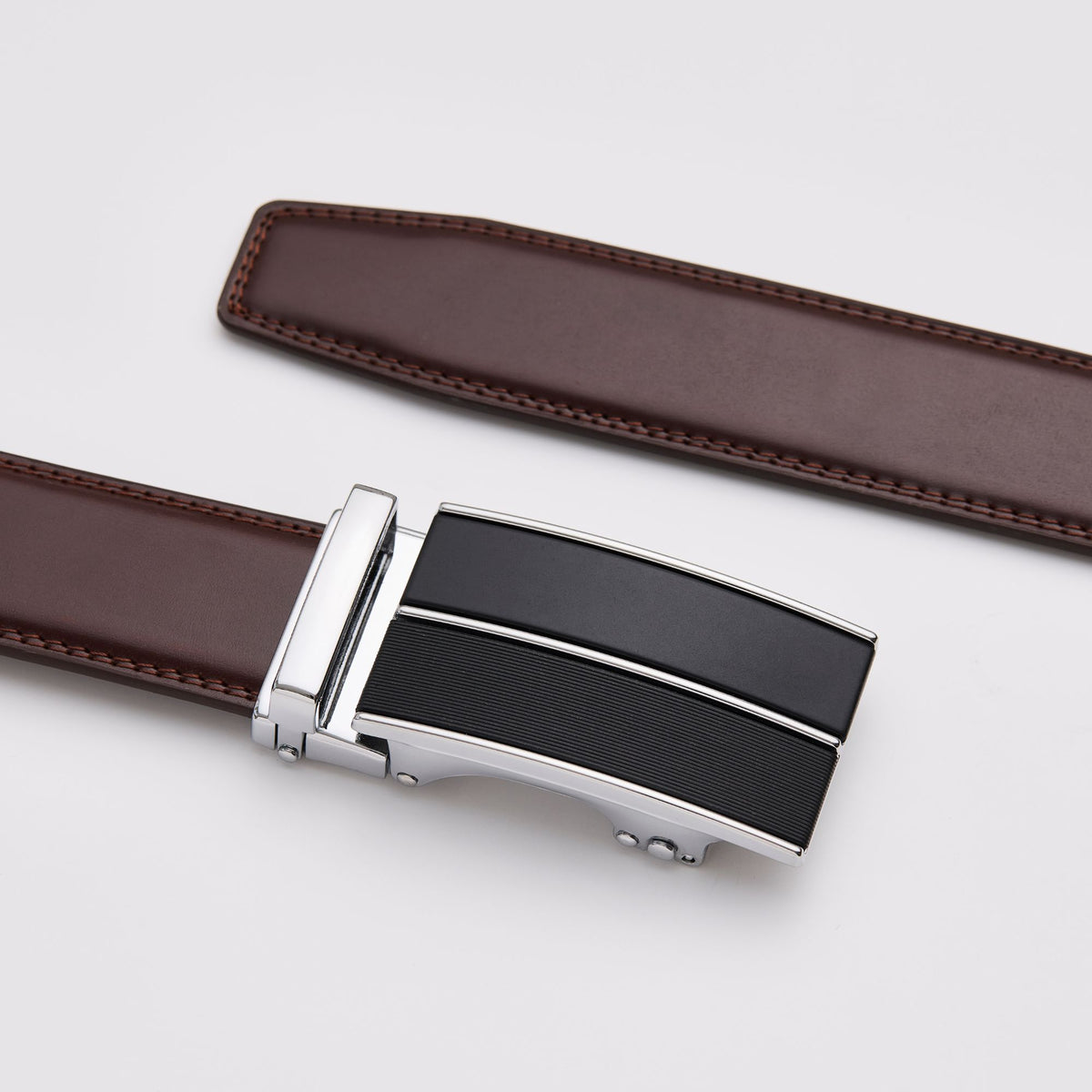 Dark Brown Leather Belt Without Holes